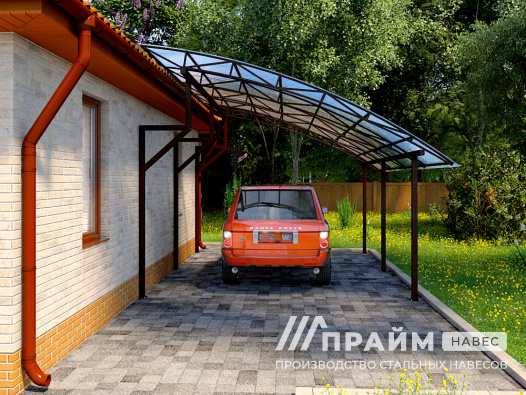 Навес из поликарбоната примыкающий к дому №5 - фото 460